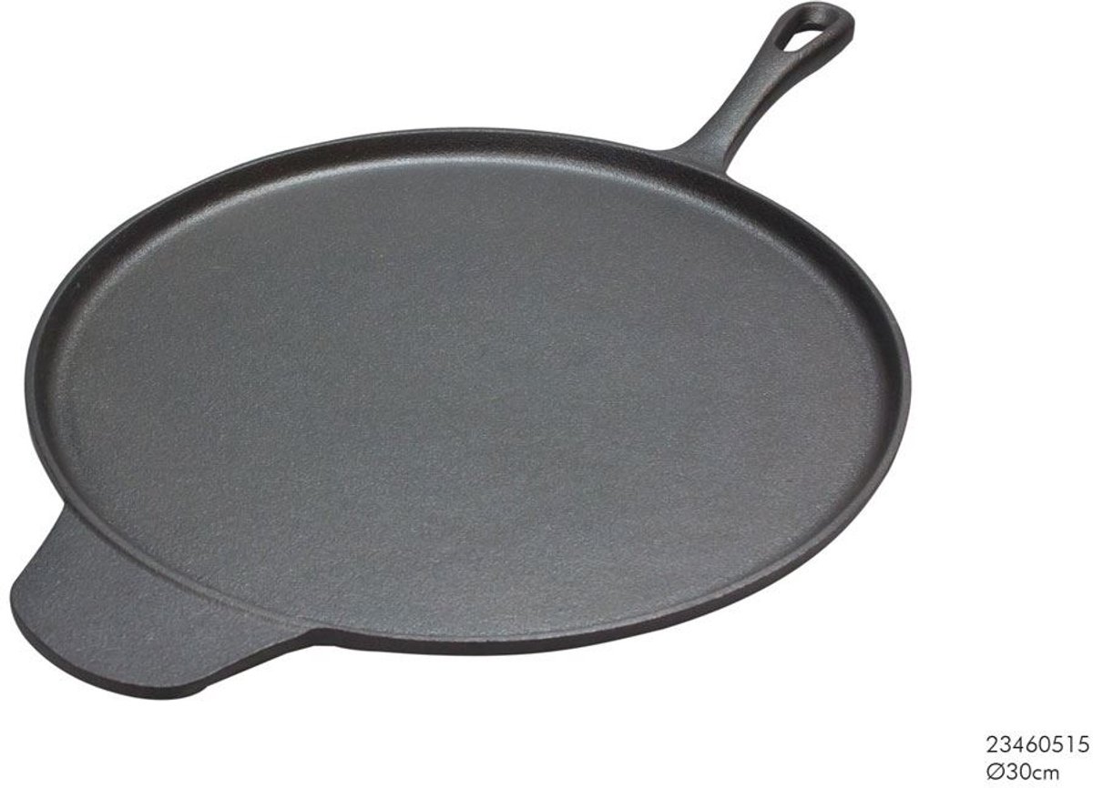 HiT - Gietijzeren Pannenkoekenpan - 30 cm - Hittebestendig - Universeel