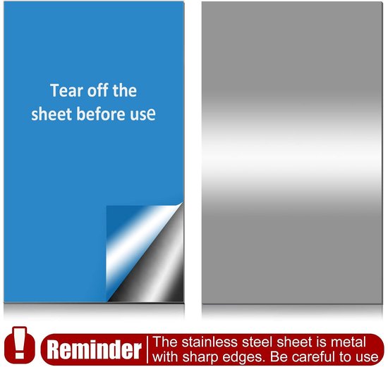 Roestvrijstalen plaat 30 x 15 cm 0,5 mm - Sterke en duurzame metalen plaat voor reparaties en creatieve projecten — afbeelding 2