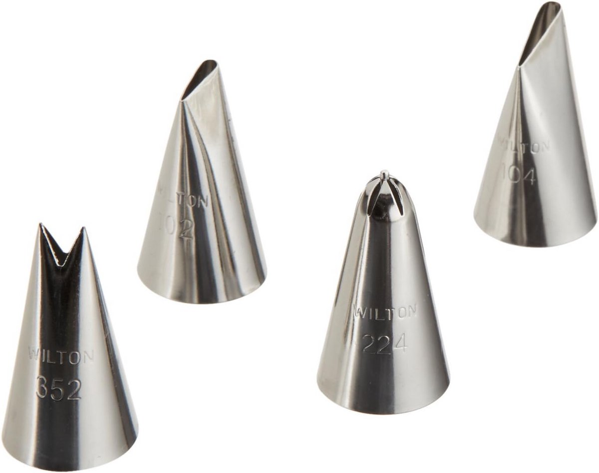 Set van 4 spuitmonden voor het maken van bloemen en decoraties