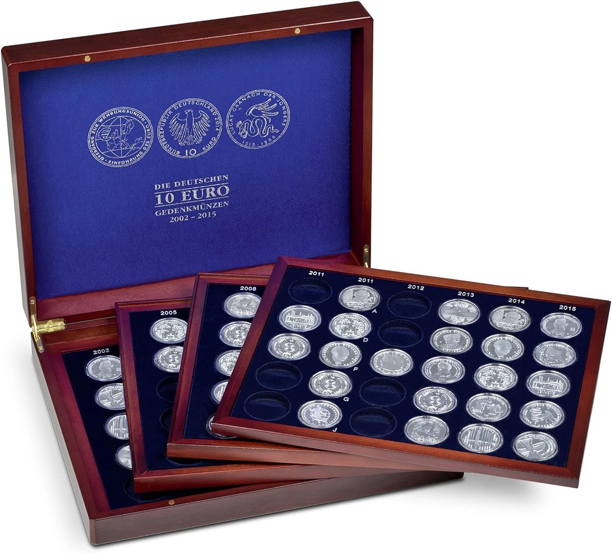 Presentation Case voor 104 Duitse 10-euro Herdenkingsmunten in Capsules