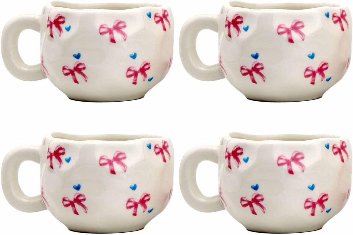 Handgemaakte keramische koffiemokken set van 4