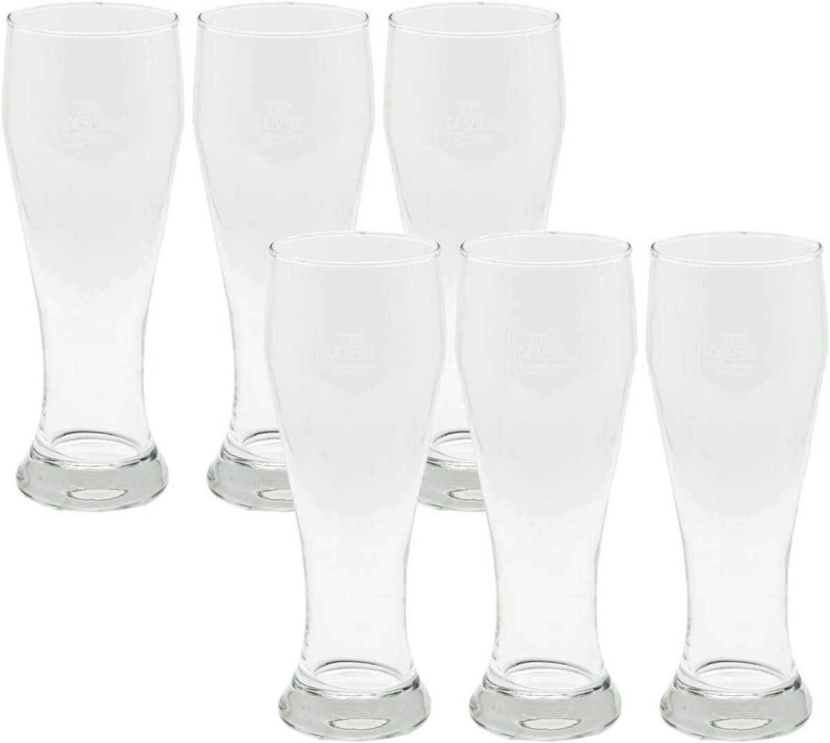 Set van 6 Bierglazen voor Tarwebier (0.5 Liter) - Professionele Kwaliteit
