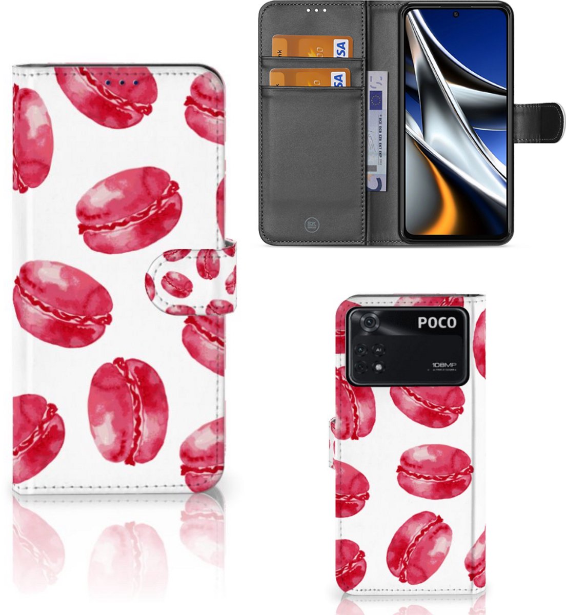 Xiaomi Poco X4 Pro 5G Book Cover Pink Macarons