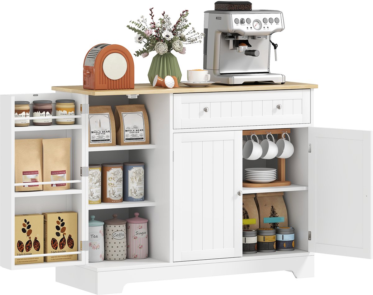 HOMCOM Dressoirkast - MDF - 105x40x83cm - Wit
