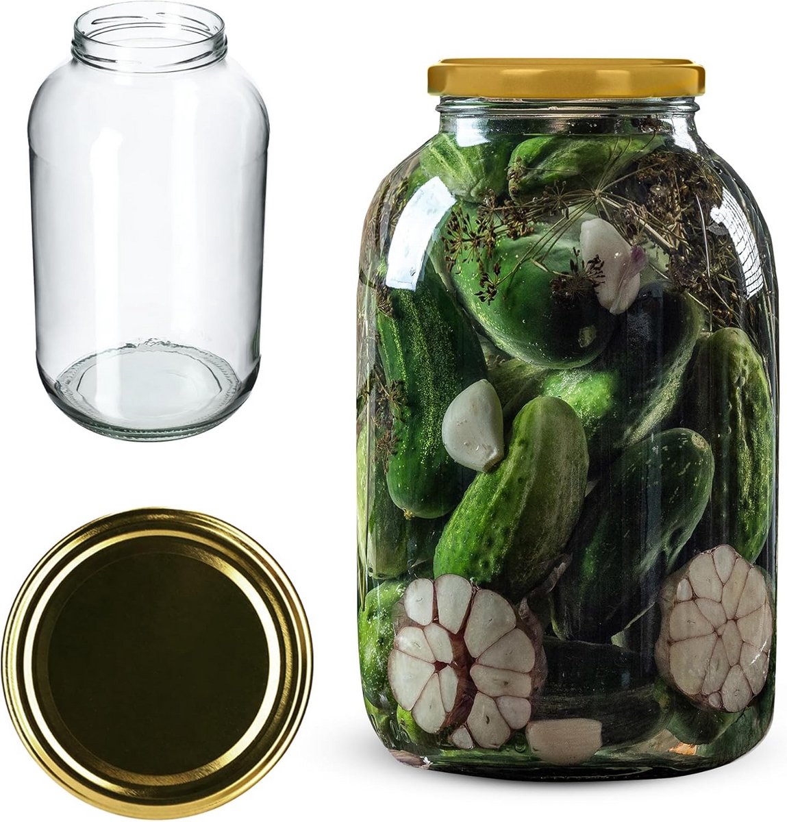 Inmaakpot 4 liter met Gouden Deksel - Perfect voor Conserveren