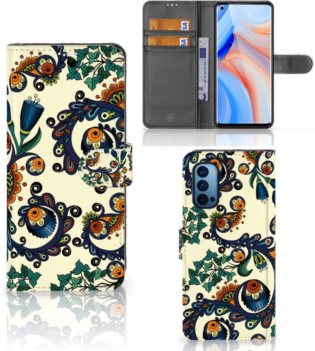 Wallet Case OPPO Reno 4 Pro 5G Barok Flower