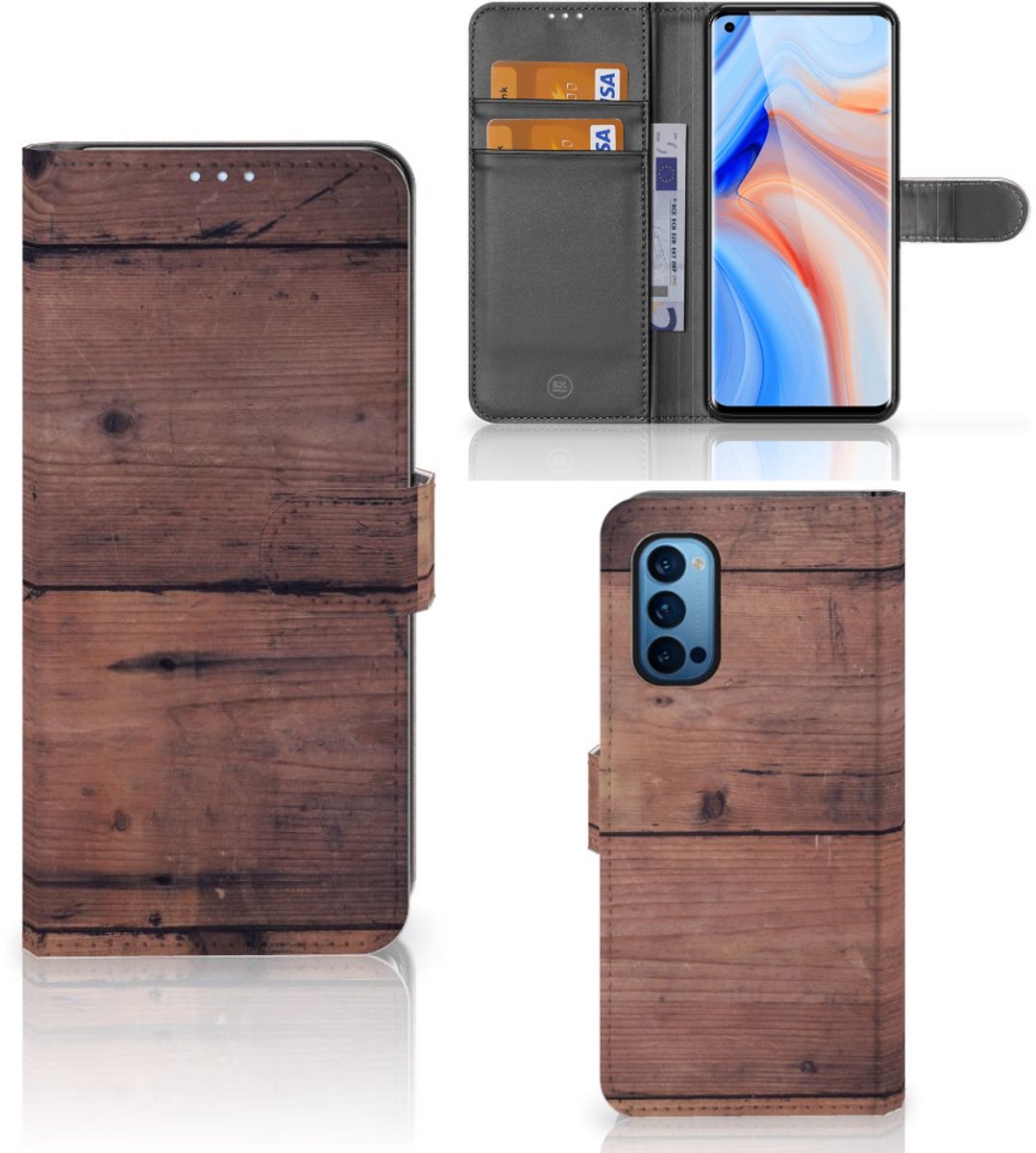 OPPO Reno 4 Pro 5G Book Style Case Old Wood