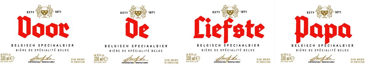 Duvel Bier etiketten 'Voor de Liefste Papa' (4 stuks) - Vaderdag - Papa Cadeau - Waterafstotende Vinyl bier stickers