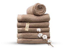 Miss Towels 50x100 Handdoeken Set 6 st. - 5 sterren Hotelkwaliteit - Badtextiel - Luxe Badhanddoeken - Zachte Badlakens - Kastanje Bruin