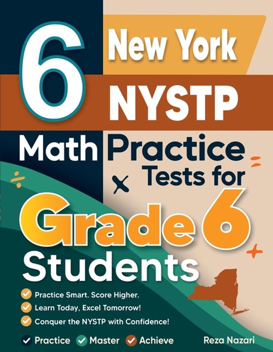 6 New York NYSTP Math Practice Tests for Grade 6 Students - cover