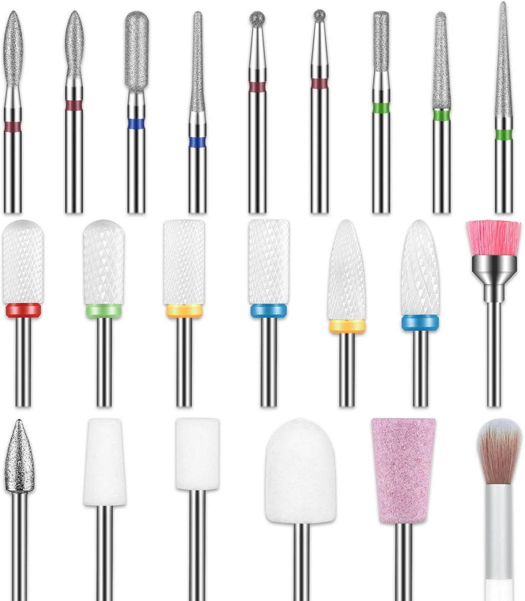 Professionele 22-delige Nail Boren Set voor Manicure en Pedicure