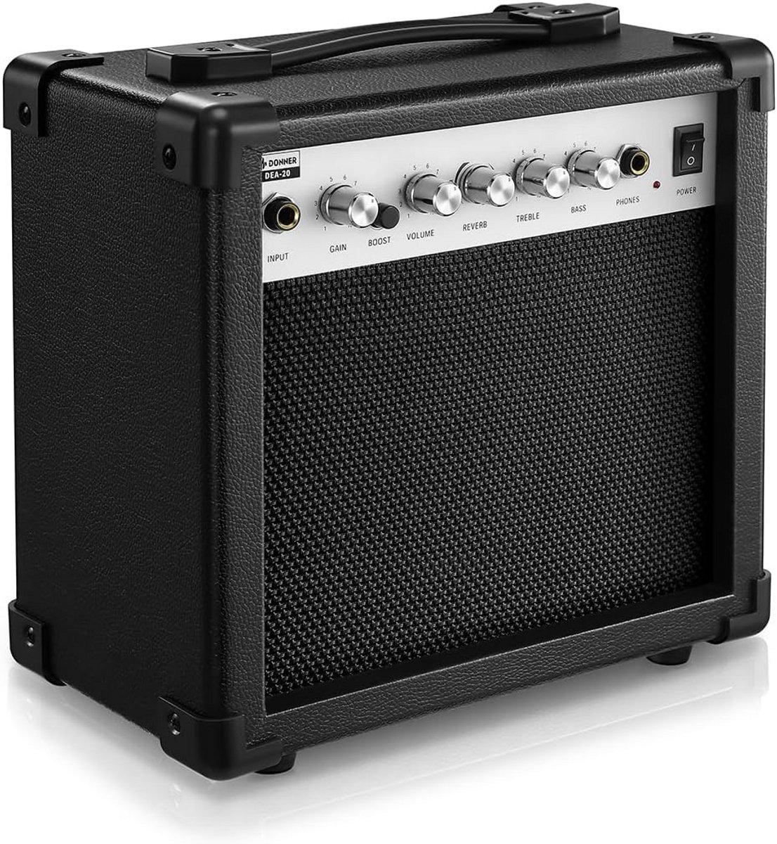 Versterker voor elektrische gitaar 20 W met reverber-effecten en draagbare overdrive