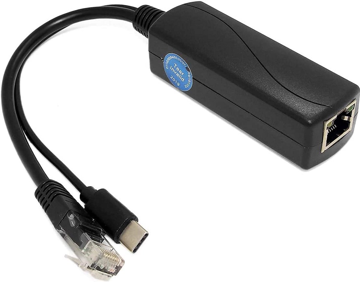 Gigabit PoE Splitter Type-C 5V 3A - 10/100/1000Mbps Netwerkaansluiting