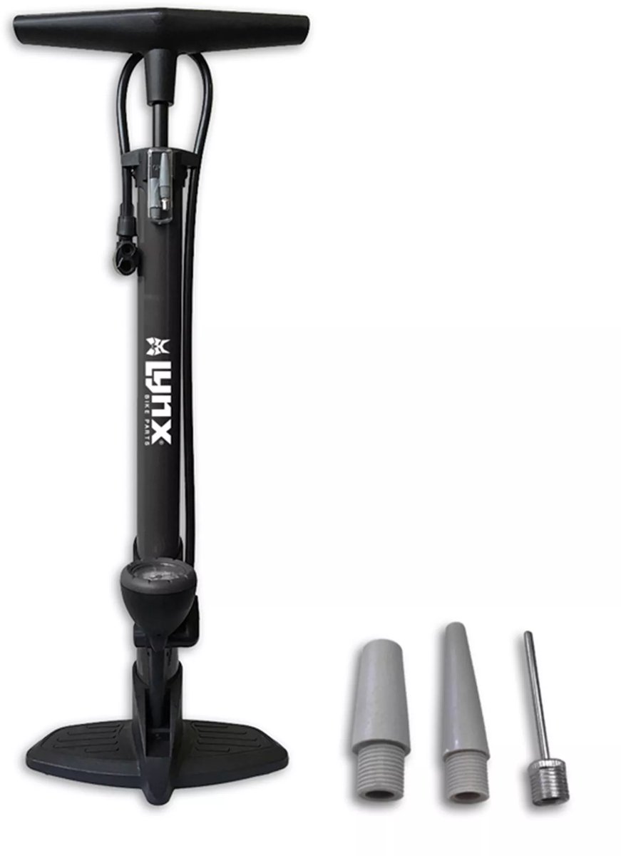Bol.com LYNX - Fietspomp met drukmeter -12 bar/174 psi - Grijs aanbieding