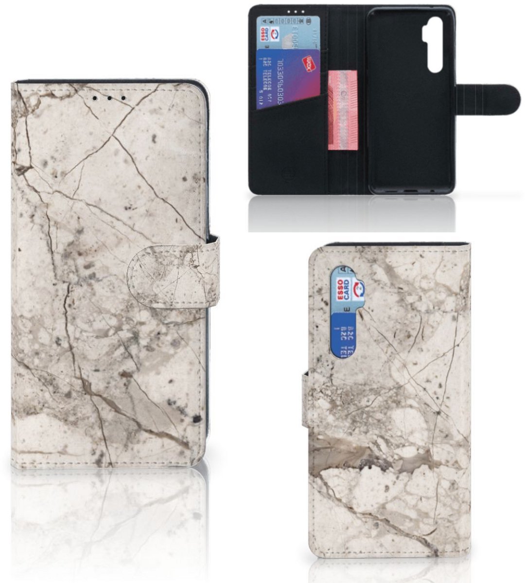 Xiaomi Mi Note 10 Lite Bookcase Marmer Beige