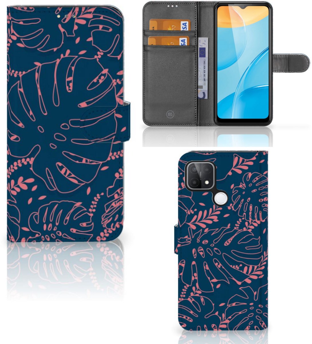 OPPO A15 Hoesje Palm Leaves