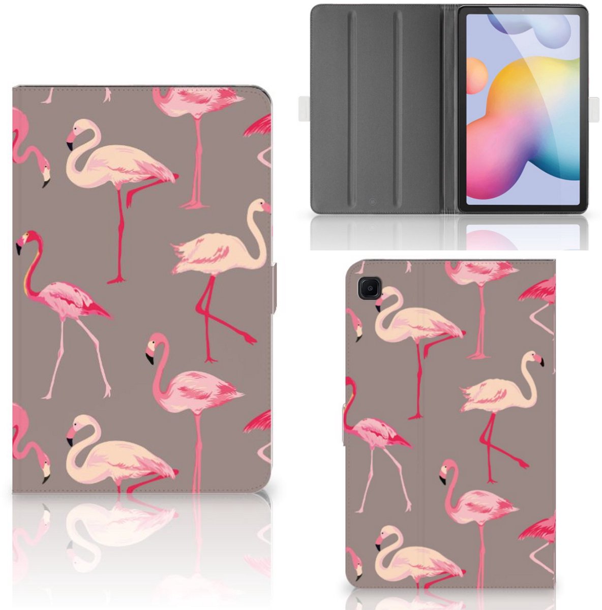 Book Case voor Samsung Galaxy Tab S6 Lite | S6 Lite (2022) Flip Case Flamingo