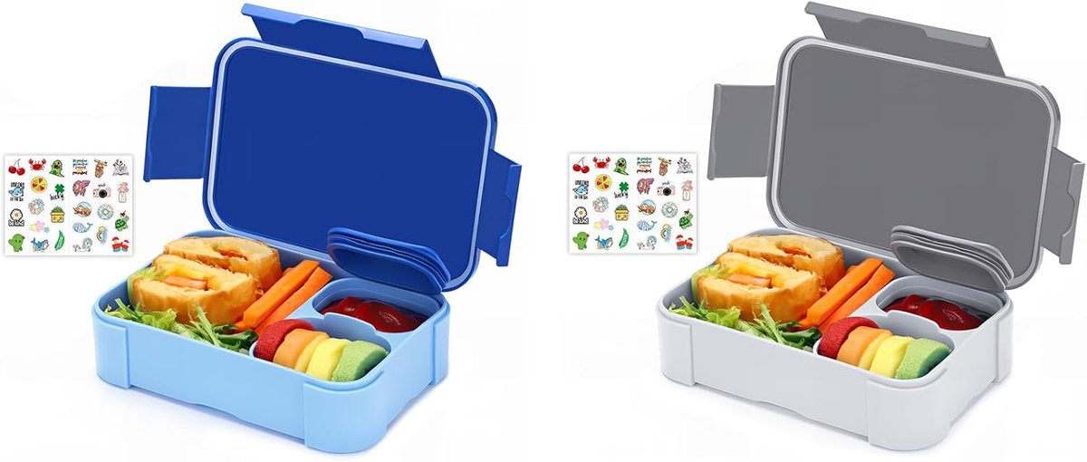 Bento Box Set van 2 – Lekvrije Broodtrommel voor Kinderen en Volwassenen
