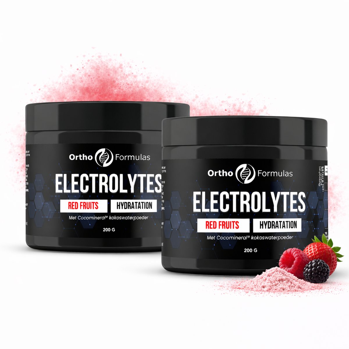 2x Elektrolyten Poeder – 400 gram - 80 doseringen – Geschikt voor Hyrox, Hardlopen & Crossfit - Voordeel Set - Rood Fruit