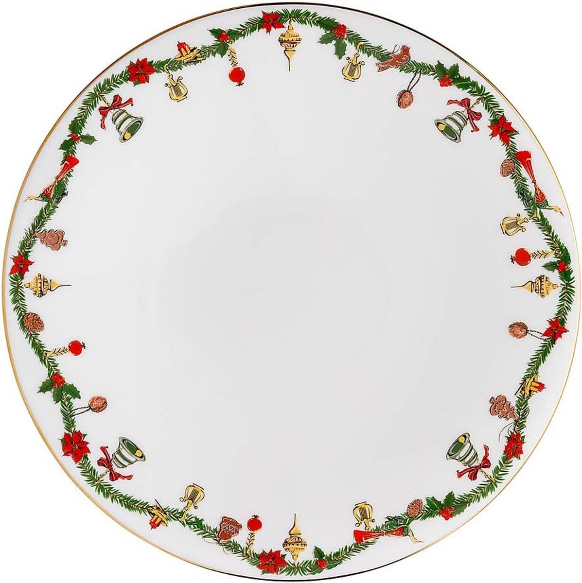 Kerst Plat Bord / Ontbijtbord 22 cm