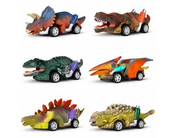 Dinosaurus auto speelgoed 6 stuks