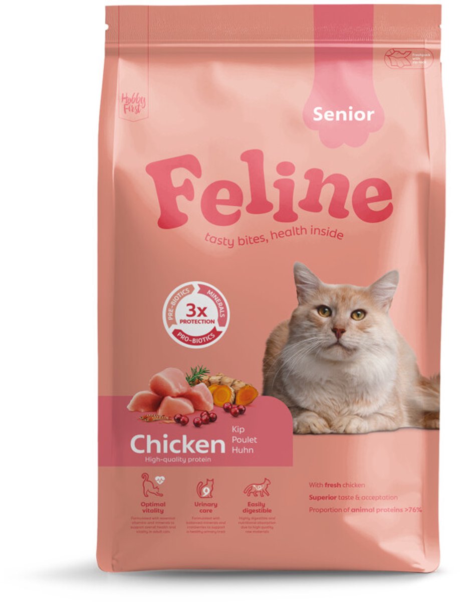 Hobby First HobbyFirst Feline Kattenvoer Senior Chicken 4,5 kg - Kat