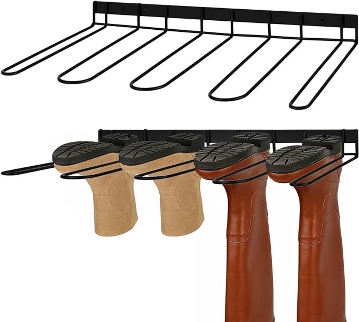 Muurschoenenrek voor 4 paar laarzen, ruimtebesparend ontwerp