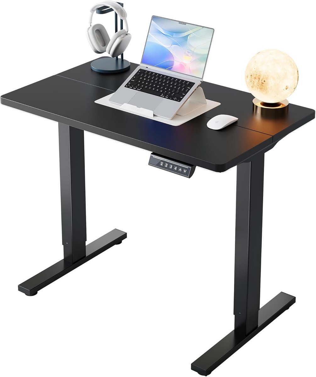 Verstelbaar Elektrisch Bureau 80x48cm met Geheugeninstellingen - Ideaal voor Thuiswerk en Computerwerk