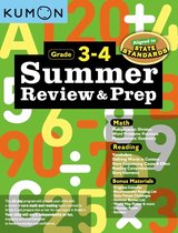 KUMON Zomer Oefenen & Voorbereiden, "Grade 3-4" "Summer Review & Prep", met "Aligned to STATE STANDARDS" en inhoudsopgave.