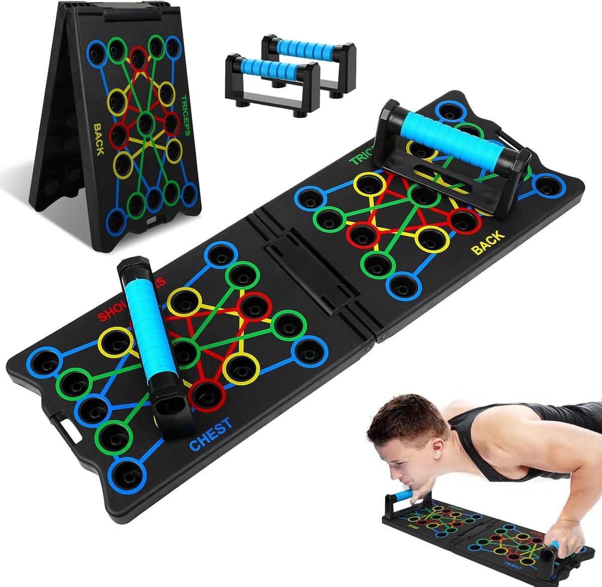 Multifunctionele 24-in-1 Opvouwbare Draagbare Push-Up Bord voor Full-Body Training