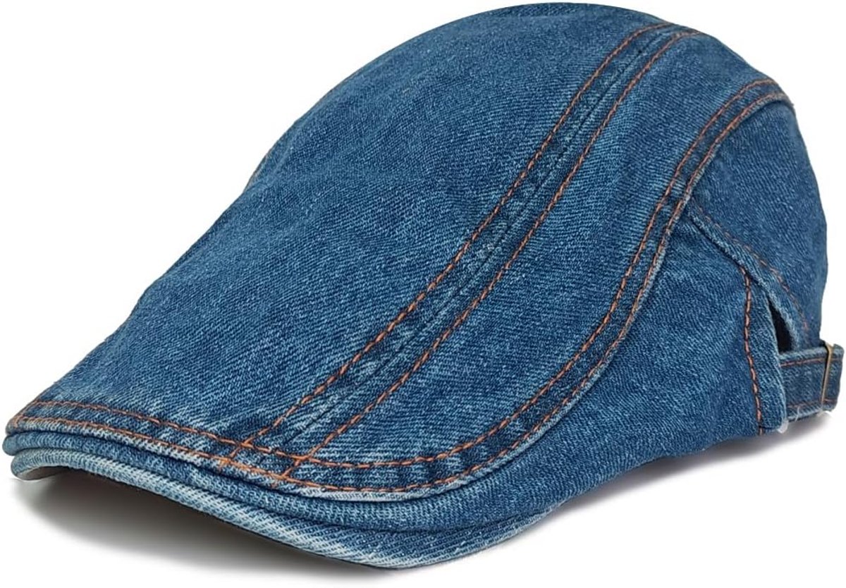 Denim Katoenen Baskenmuts voor Heren en Dames - Unisex Flat Cap