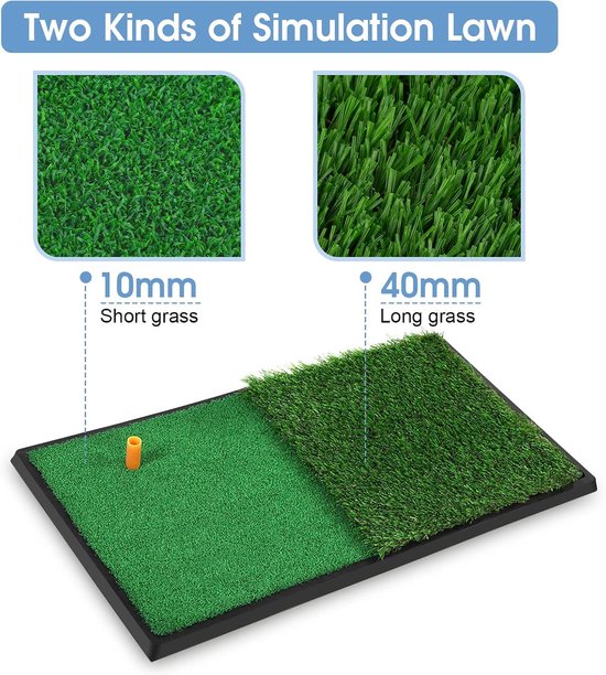 Draagbare Golfmat Oefenmat voor Buiten en Binnen - 2 Kleuren Kunstgras — afbeelding 3