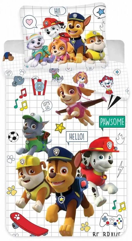 Paw Patrol Dekbedovertrek 100 x 135 cm Junior - 100 % katoen - BABY - Peuterdekbedovertrek