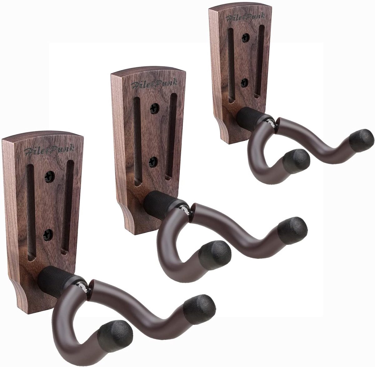 Guitar Wall Mount Hangers - 3 Pack voor Akoestische en Elektrische Gitaren