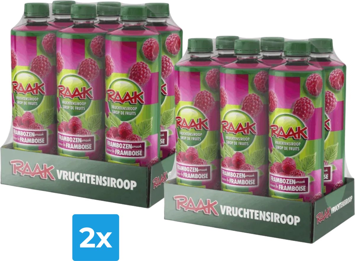 2x Raak Vruchtensiroop Framboos (6x 750ml)