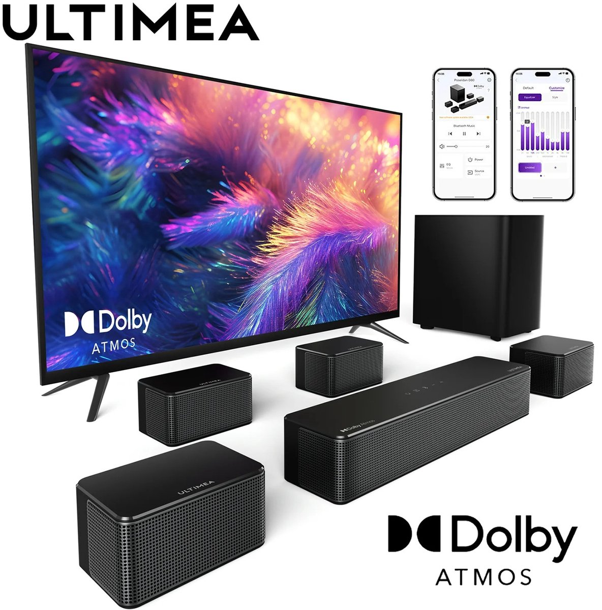 Ultimea D80 Soundbar met Draadloze Subwoofer en Dolby Atmos - afbeelding 2