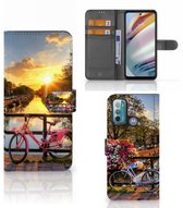 Bookcase Motorola Moto G60 Phone Case Amsterdam Canals