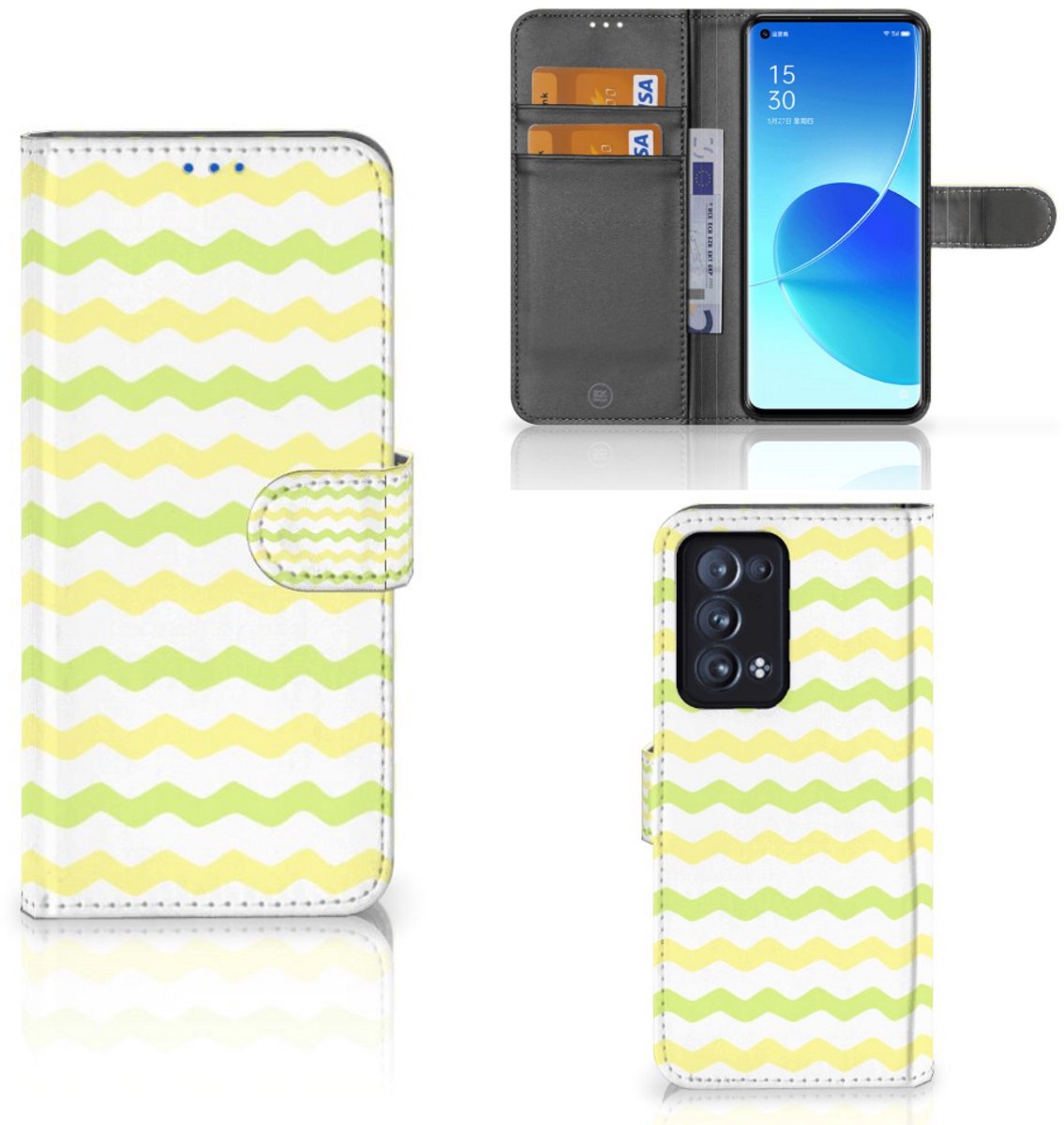 OPPO Reno 6 Pro Plus 5G Telefoon Hoesje Waves Yellow
