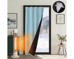 MUPOO Isolerend Verduisterend Gordijnen Kant en Klaar met Ringen 405gsm 110x203 cm - Verduisterend Thermisch Waterdicht & Winddicht - Blackout Overgordijnen voor Trappengat,Voordeur&Achterdeur -blauw-2 stuks