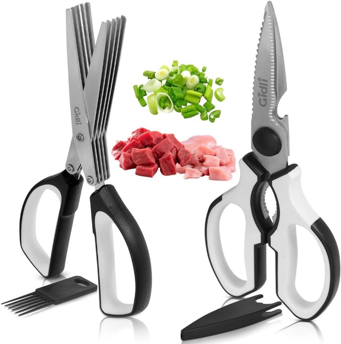 Robuuste RVS Keukenschaar Set met Bonus Kruidenschaar