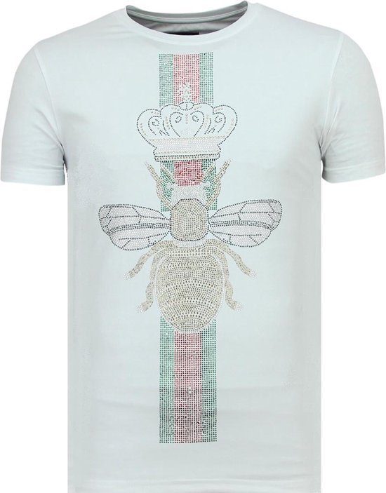 King Fly Glitter - Vette T shirt Heren - 6360W - Wit