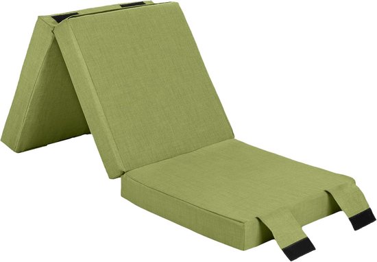 3-Delige Opvouwbare Matras voor Binnen en Buiten - Comfortabel Gastenbed of Camping Matras 180x60x10cm (Zand) van Merkloos — afbeelding 4