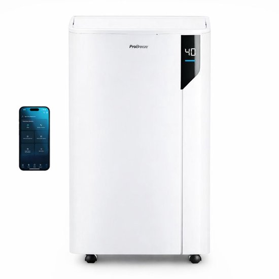 Pro Breeze 20L/dag Luchtontvochtiger – Wasdroogfunctie, Koolstoffilter, Grote 5.5L Tank, Vochtigheidssensor, Verwijderd Schimmel, Damp en Vocht – Luchtontvochtiger voor Thuis, Garage, Kelder of Slaapkamer – Incl. Afvoerslang en slimme app-bediening