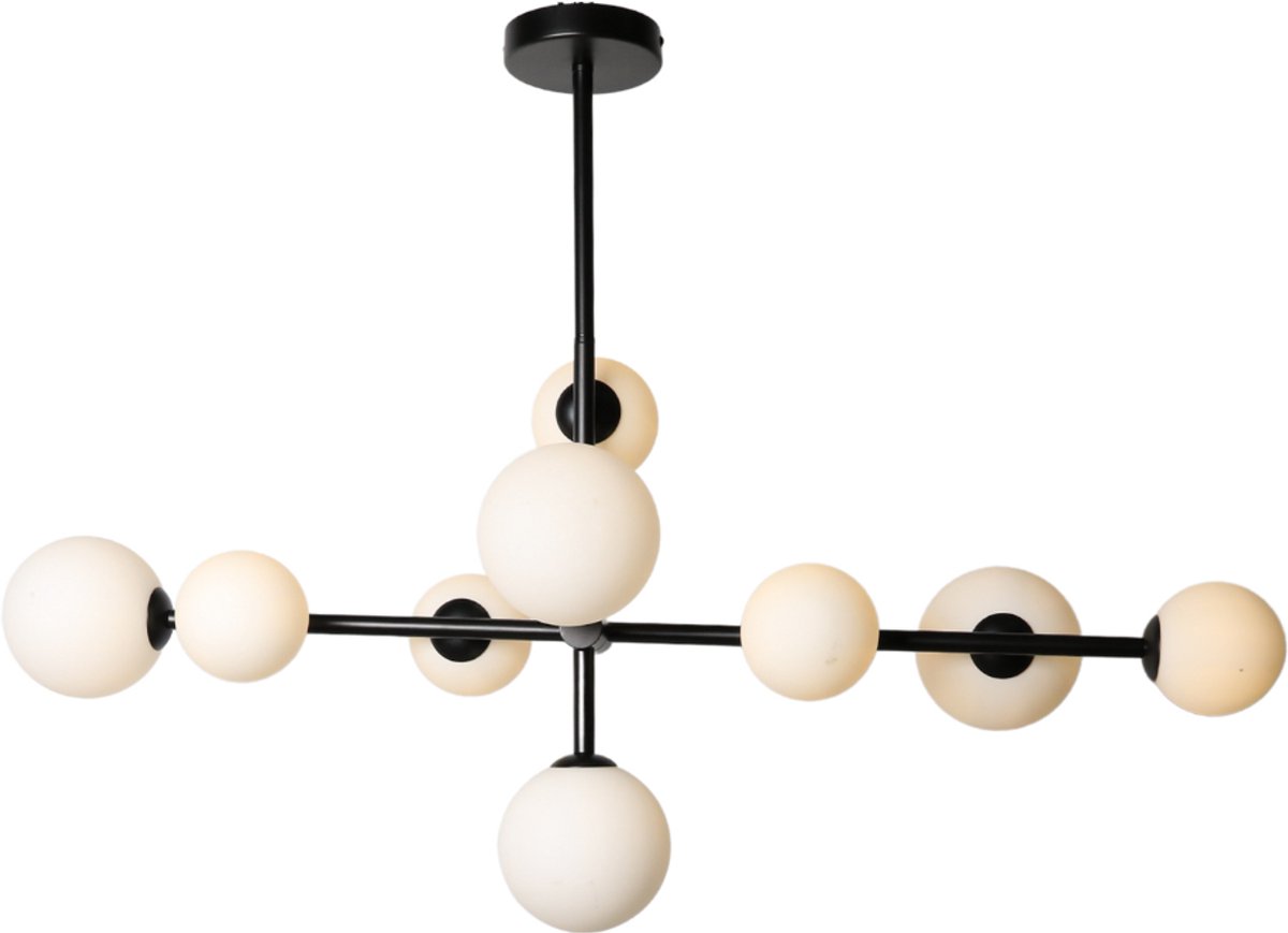 Roterende hanglamp | 9 lichtpunten | Zwart | G9