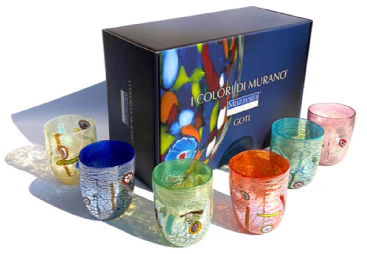 Mazzega Art & Design Glazen set mix 6 Giorgione special edition