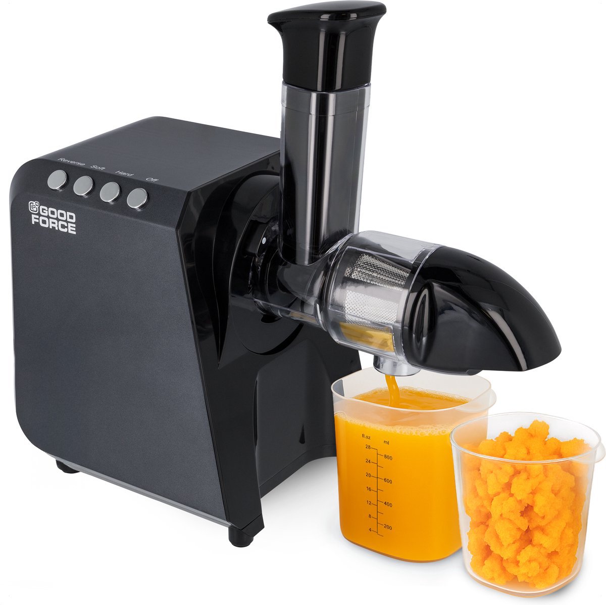 Goodforce Krachtige Slowjuicer - Juicer - Groente en Fruitpers - Met Pulp en sap reservoir - Juice Maker - Maximale voedingswaarde