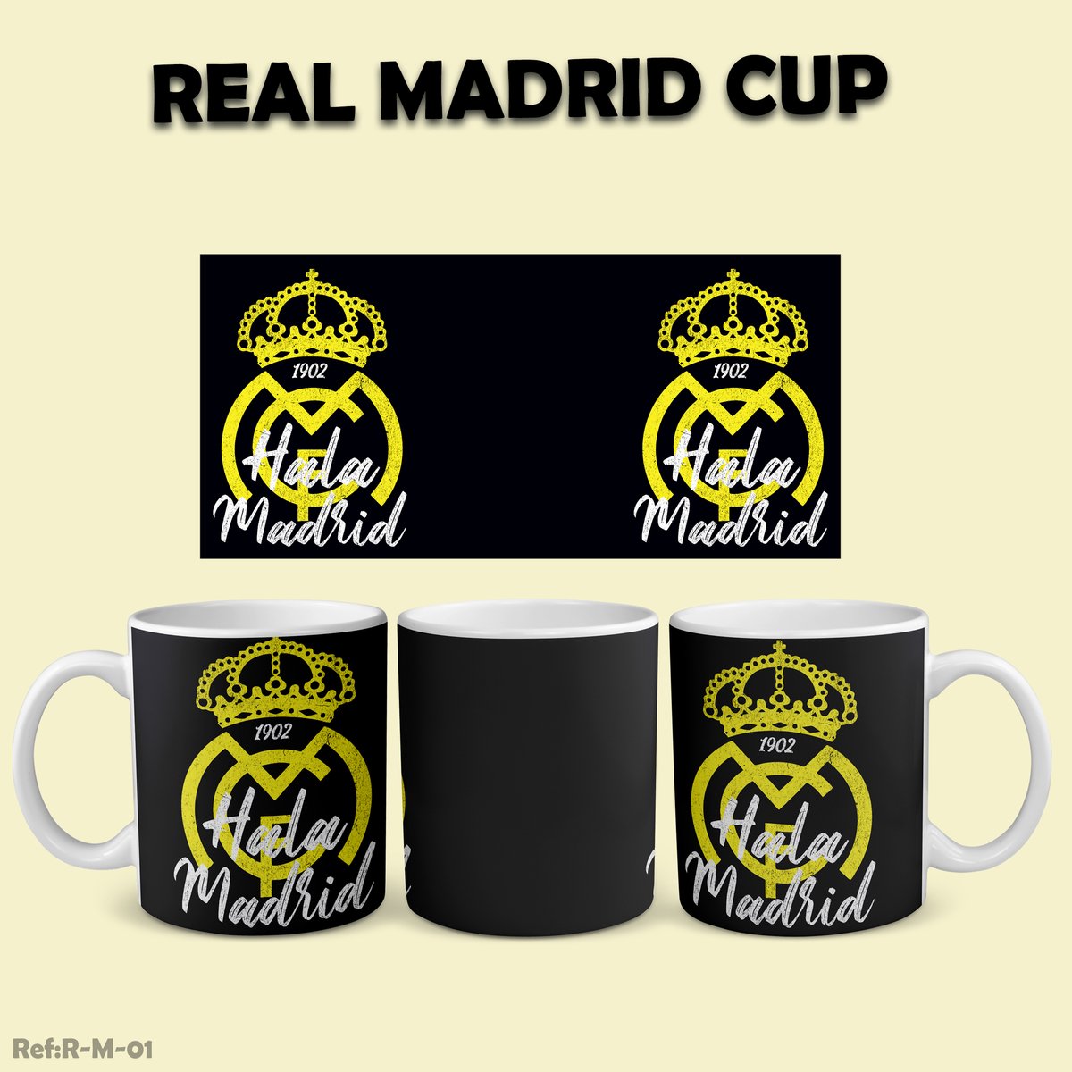Real Madrid Voetbal Mok High quality print 325 ml - Coffee Mug - Football Gift Real Madrid Official Logo Cup – Football Fan Mug, Ceramic Coffee Cup for Madridistas