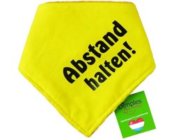 Hondenhalsdoek Geel 'Laat Afstand' voor Zenuwachtige of Agressieve Honden
