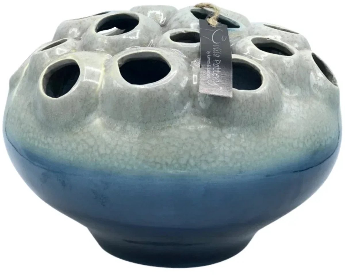 Villa Pottery Donker Blauw Grijs vaas Coral D30 x