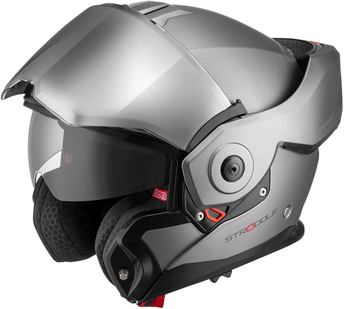 BEON Stradale Motorhelm - M - Systeemhelm met Zonnevizier - 180º Verstelbare integraalhelm - Jethelm - Mat Titanium